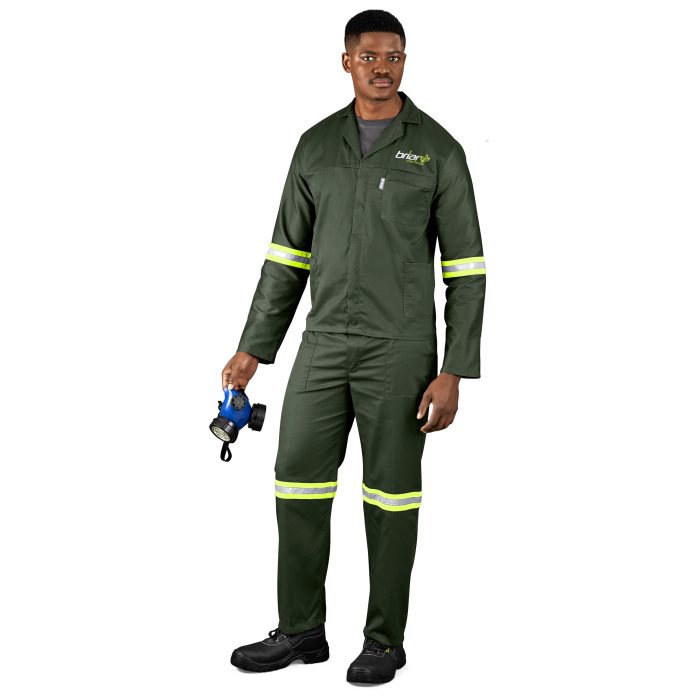 Acid Resistant Polycotton Conti Suit - Reflective Arm amp; Legs - Yellow Tape