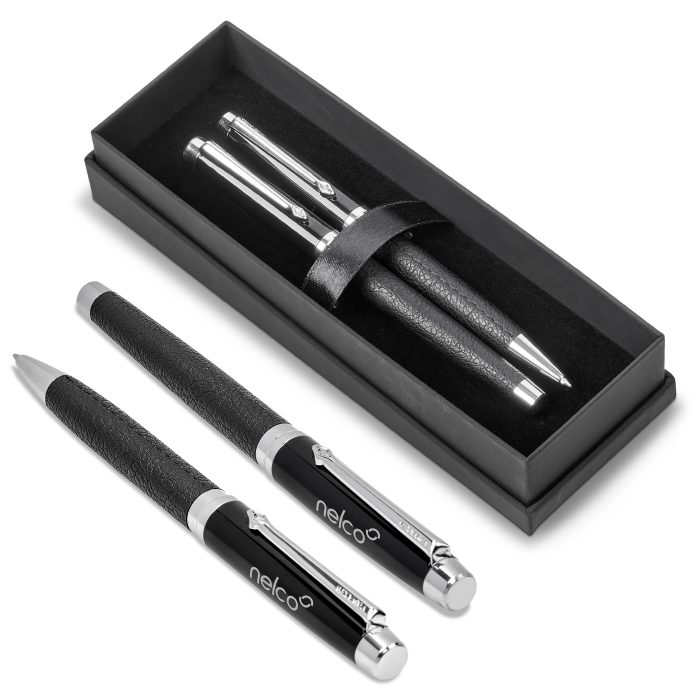 Alex Varga Corinthia Ball Pen amp; Rollerball Set - Black