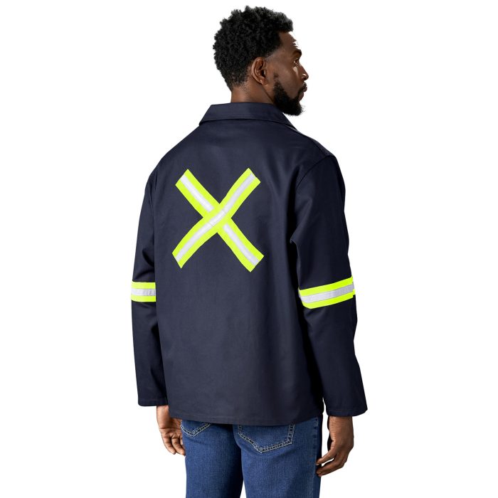 Artisan Premium 100% Cotton Jacket - Reflective Arms amp; Back - Yellow Tape