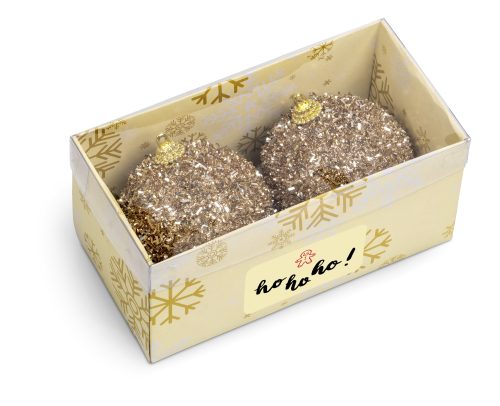 Glam Glitter Festive Ball Duo - Gold