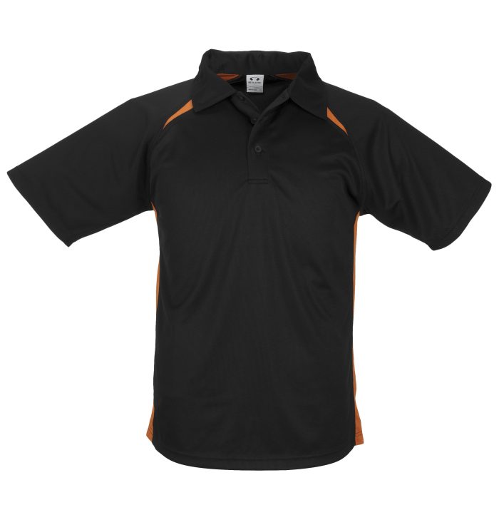 Kids Splice Golf Shirt  - Black Orange
