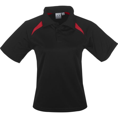 Kids Splice Golf Shirt - Black Red