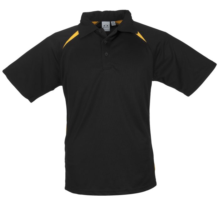 Kids Splice Golf Shirt  - Black Yellow