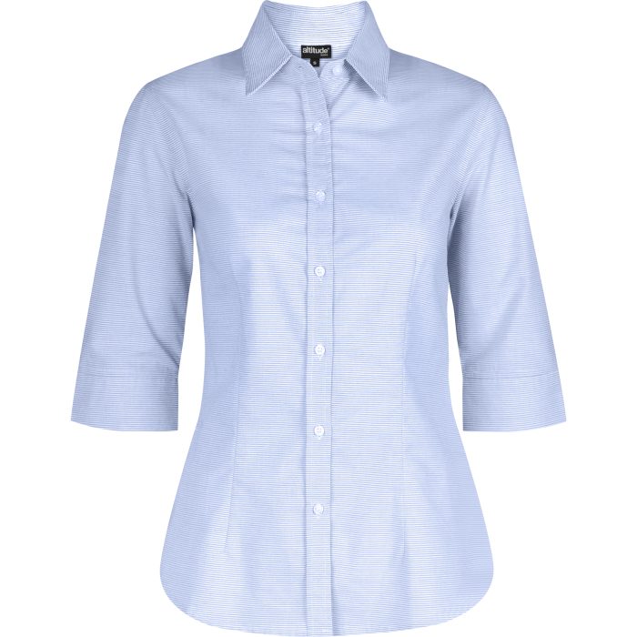 Ladies 3/4 Sleeve Earl Shirt  - Sky Blue