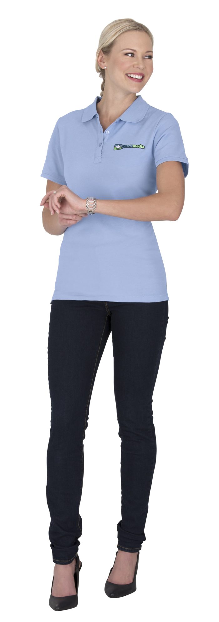 Ladies Calgary Golf Shirt - Light Blue