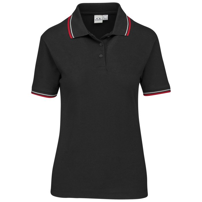 Ladies Cambridge Golf Shirt - Black Red