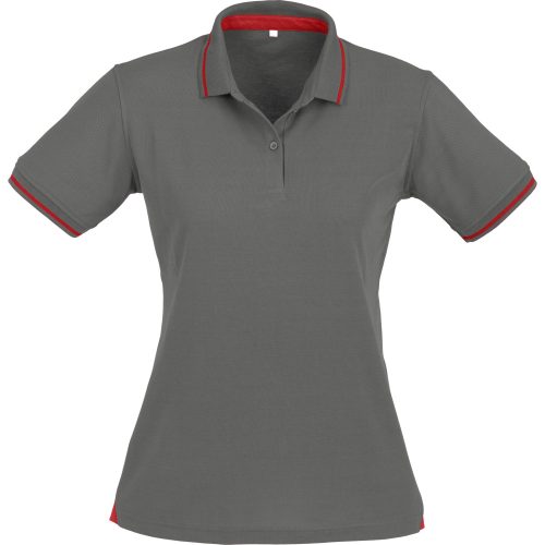 Ladies Jet Golf Shirt  - Grey Red