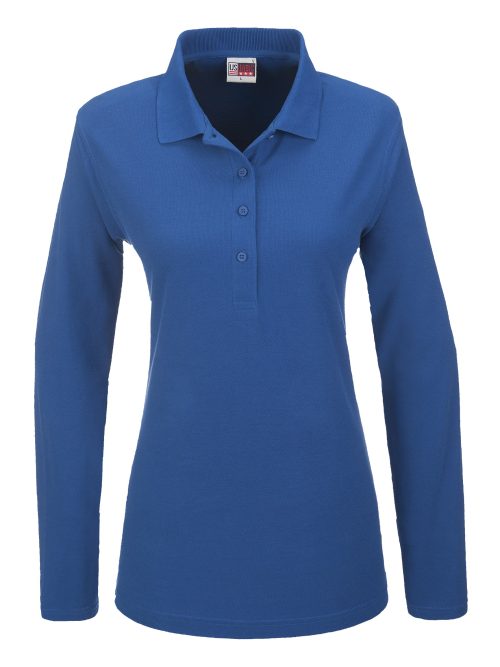 Ladies Long Sleeve Boston Golf Shirt  - Blue