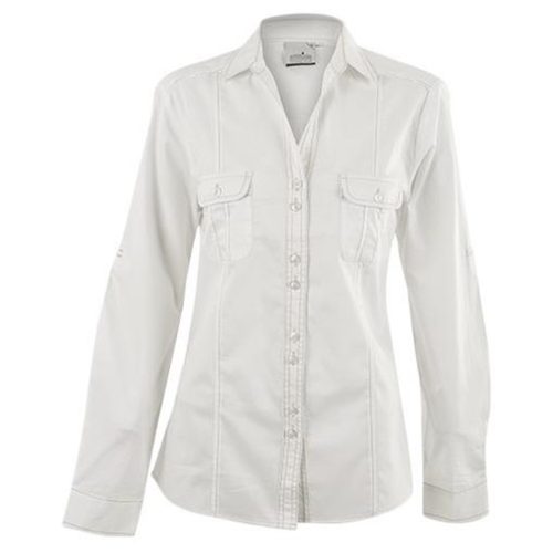 Ladies Long Sleeve Inyala Shirt  - Off White