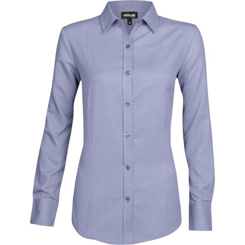 Ladies Long Sleeve Nottingham Shirt - Navy