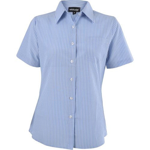 Ladies Short Sleeve Drew Shirt  - Light Blue