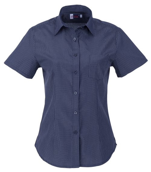 Ladies Short Sleeve Huntington Shirt  - Navy