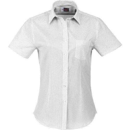 Ladies Short Sleeve Huntington Shirt  - White Black