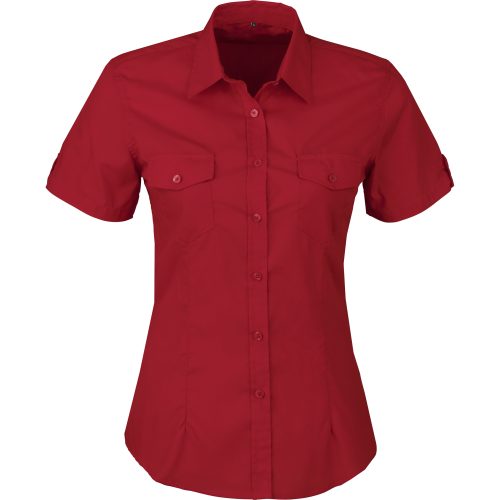 Ladies Short Sleeve Kensington Shirt  - Red