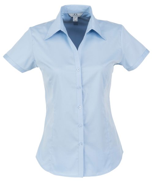 Ladies Short Sleeve Metro Shirt  - Light Blue