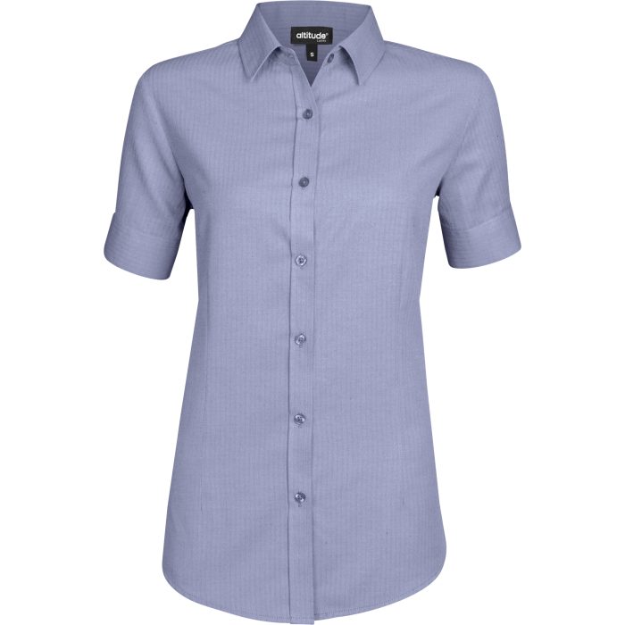Ladies Short Sleeve Nottingham Shirt - Navy