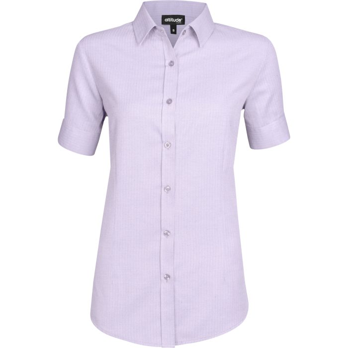 Ladies Short Sleeve Nottingham Shirt  - Purple