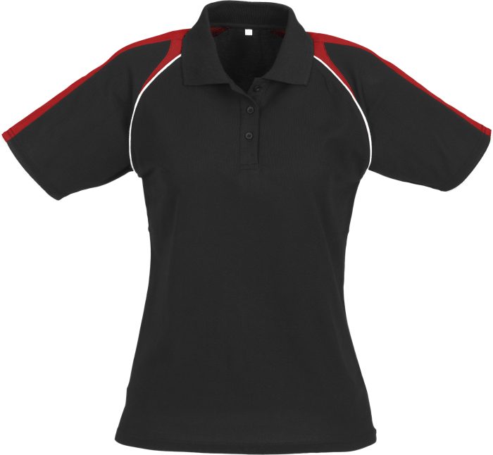 Ladies Triton Golf Shirt - Black Red