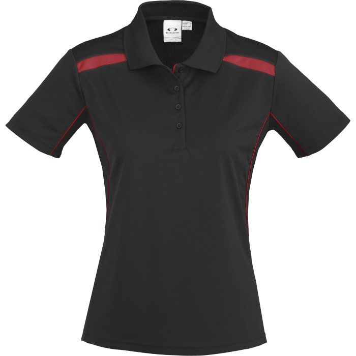 Ladies United Golf Shirt - Black Red