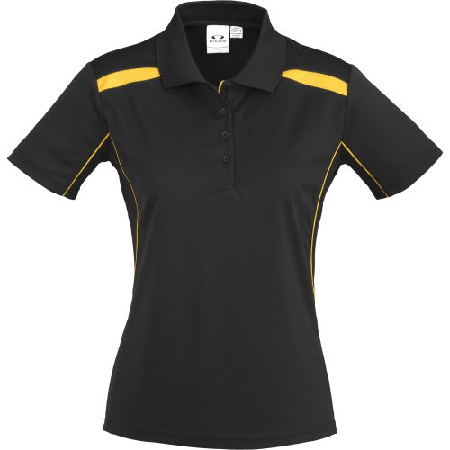 Ladies United Golf Shirt - Black Yellow