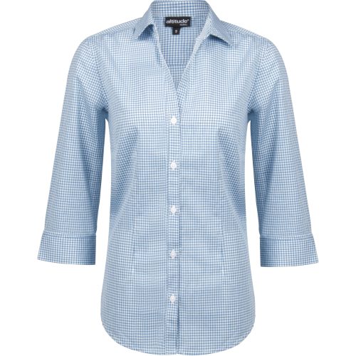 Ladies ¾ Sleeve Edinburgh Shirt  - Blue