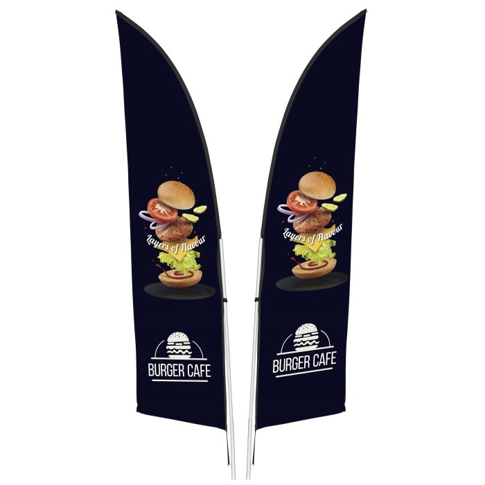 Legend 2M Sublimated Arcfin Double-Sided Flying Banner - 1 complete unit
