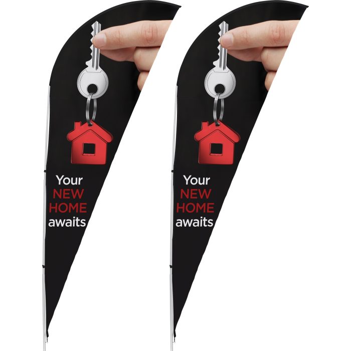Legend 2m Sublimated Sharkfin Single-Sided Flying Banner (Set Of2)