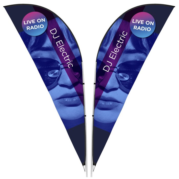 Legend 3M Sublimated Sharkfin Double-Sided Flying Banner - 1 complete unit