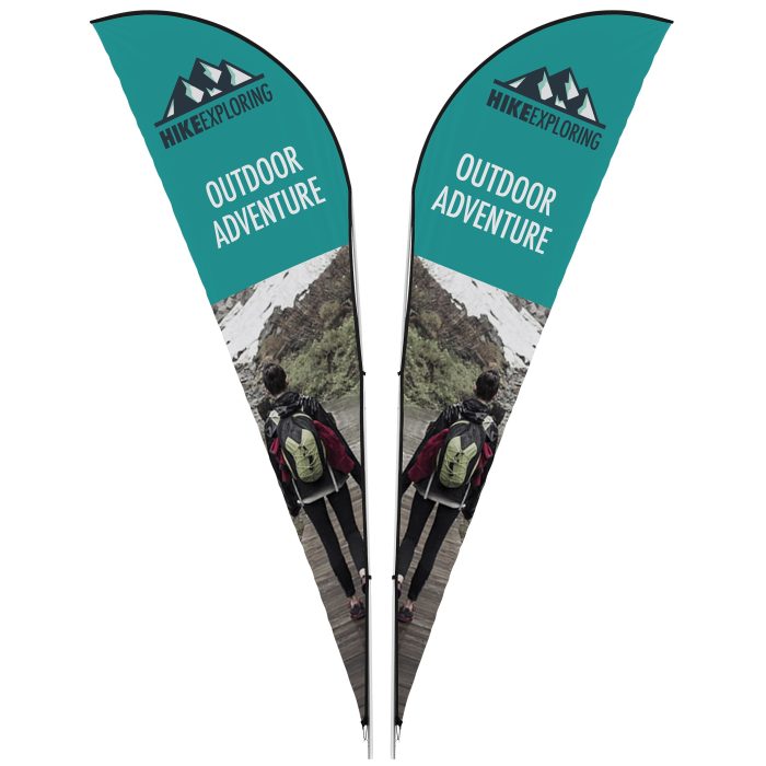 Legend 4M Sublimated Sharkfin Double-Sided Flying Banner - 1 complete unit