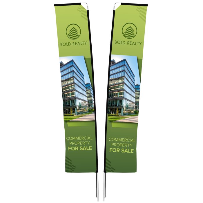 Legend 4M Sublimated Telescopic Double-Sided Flying Banner - 1 complete unit