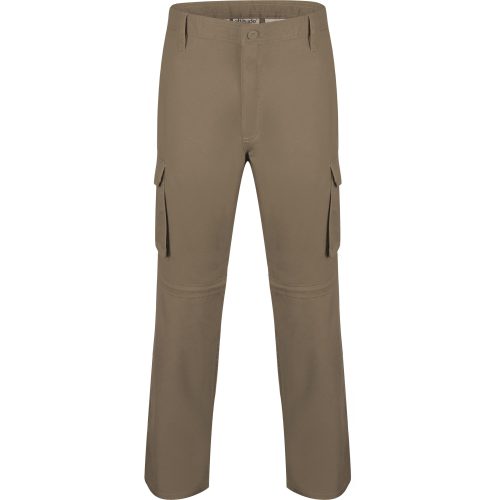 Mens Cargo Zip Off Pants  - Brown