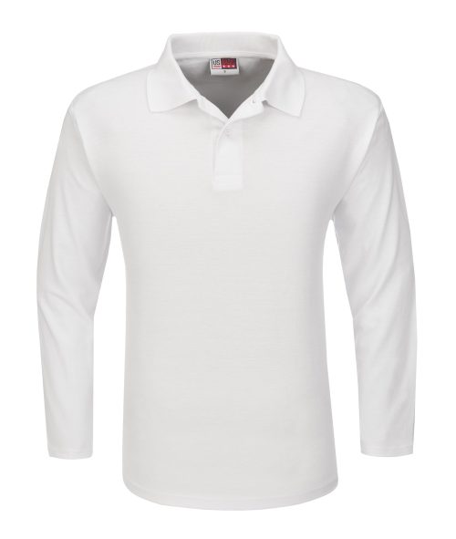 Mens Long Sleeve Boston Golf Shirt  - White