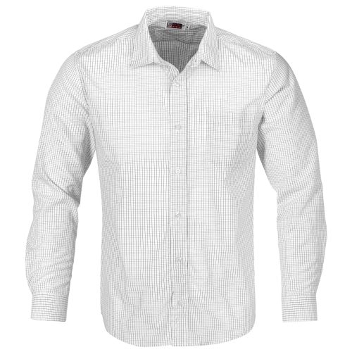 Mens Long Sleeve Huntington Shirt  - White Black