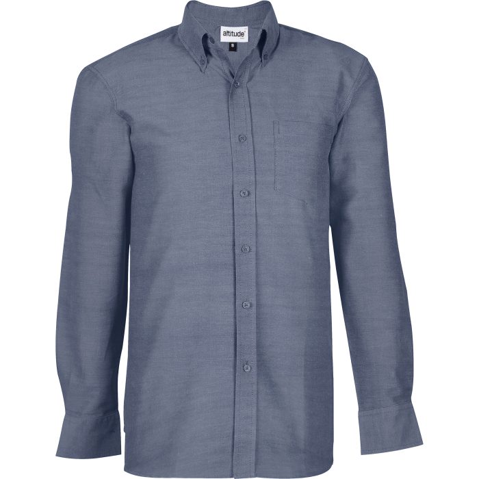 Mens Long Sleeve Oxford Shirt  - Navy