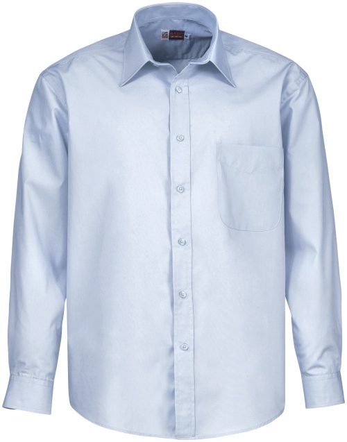 Mens Long Sleeve Washington Shirt - Blue