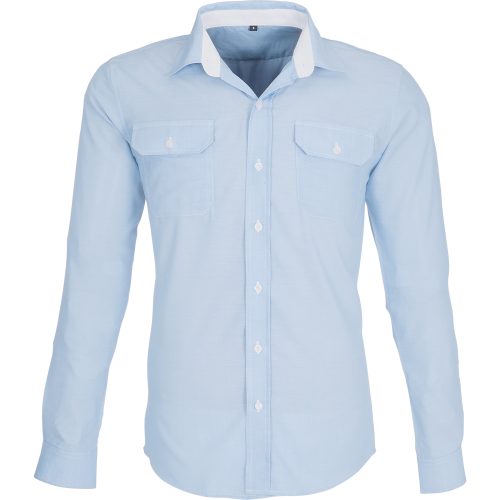 Mens Long Sleeve Windsor Shirt - Light Blue