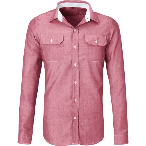 Mens Long Sleeve Windsor Shirt  - Red