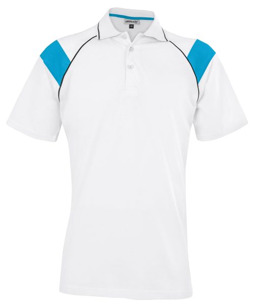 Mens Score Golf Shirt - Cyan