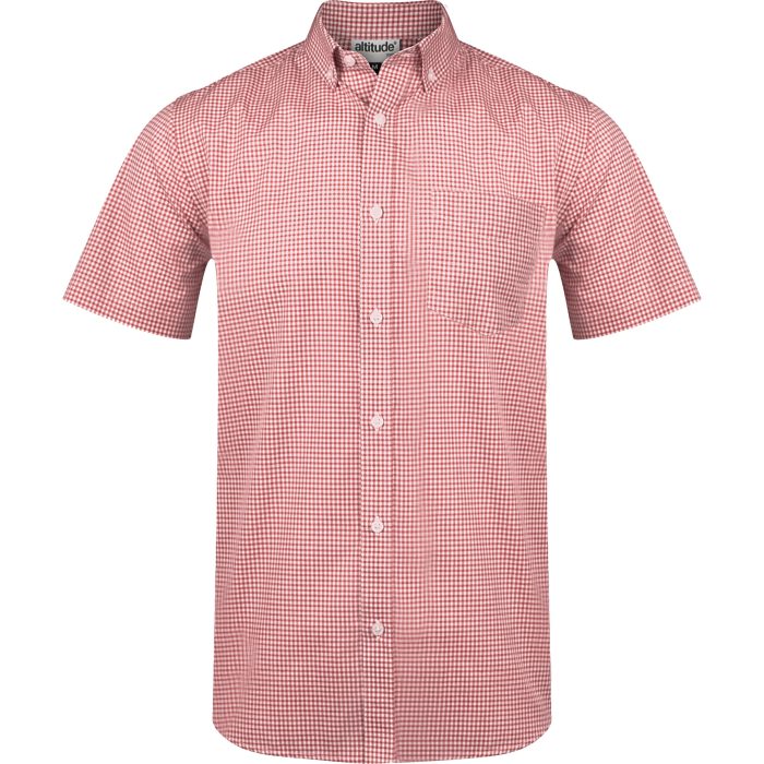 Mens Short Sleeve Edinburgh Shirt  - Red