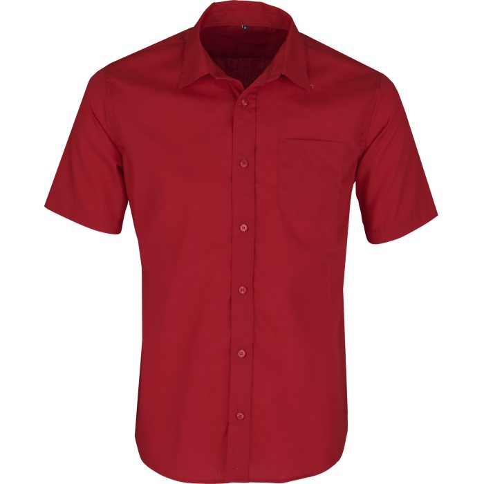 Mens Short Sleeve Kensington Shirt - Red