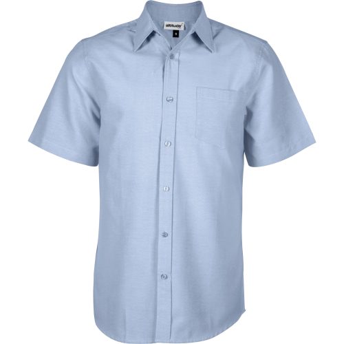 Mens Short Sleeve Oxford Shirt  - Light Blue