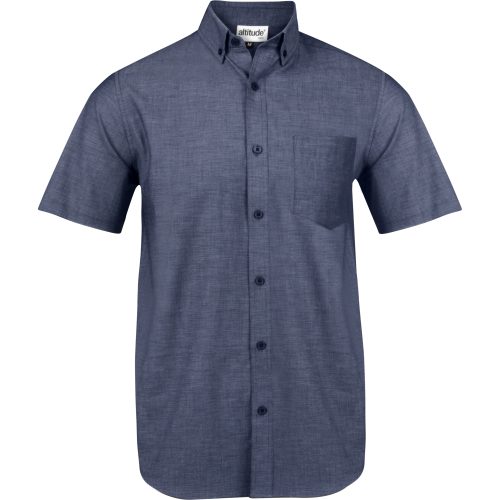 Mens Short Sleeve Viscount Shirt  - Navy