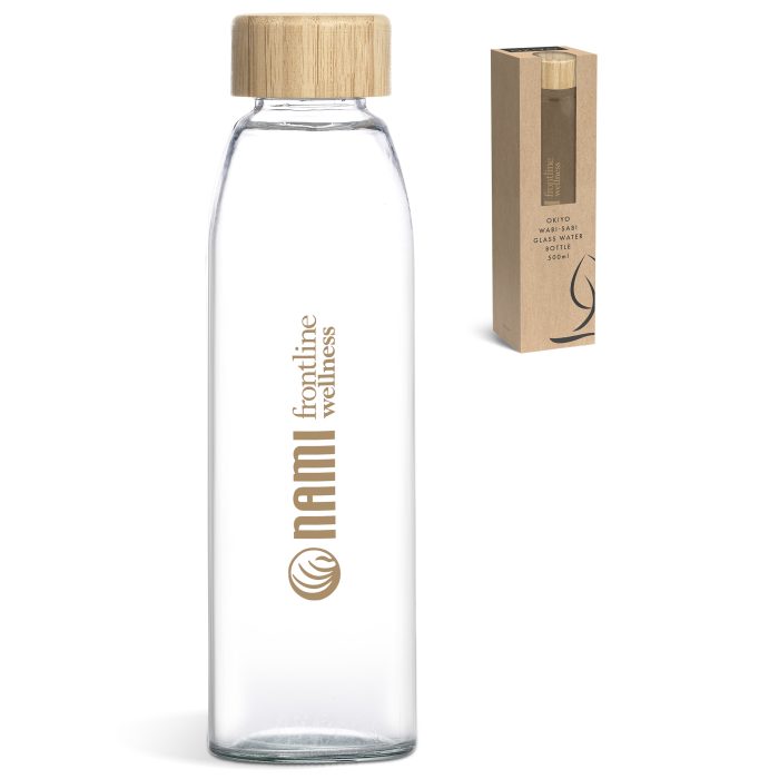 Okiyo Wabi-Sabi Glass Water Bottle - 500ml