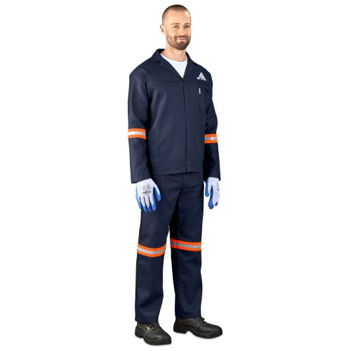 Technician 100% Cotton Conti Suit - Reflective Arms amp; Legs - Orange Tape