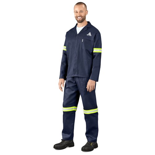 Technician 100% Cotton Conti Suit - Reflective Arms amp; Legs - Yellow Tape