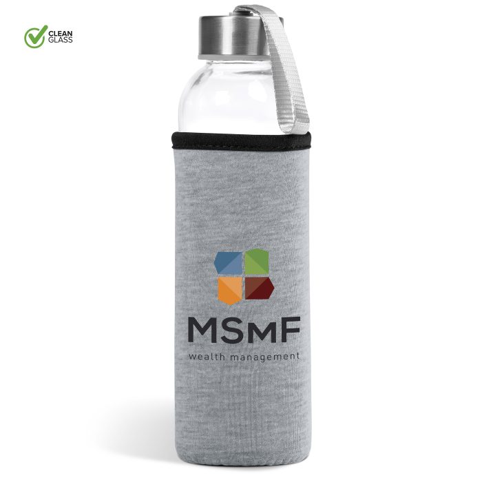 Kooshty Larney Glass Water Bottle - 500ml - Grey